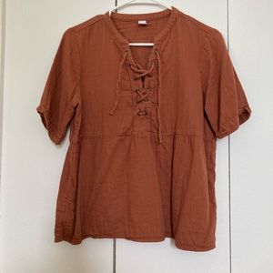 Burnt Orange Cotton Shirt